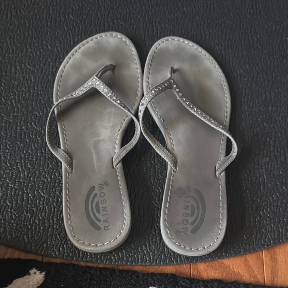 Rainbow Women's Gray Sandals with Swarovski crystals